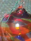 Vintage Hand Blown Art Glass Christmas Ornament Rainbow Swirl Ball — photo 4