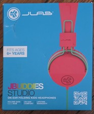JLAB JBUDDIES Studio On-Ear Folding Kids Wired Headphones Volume Safe