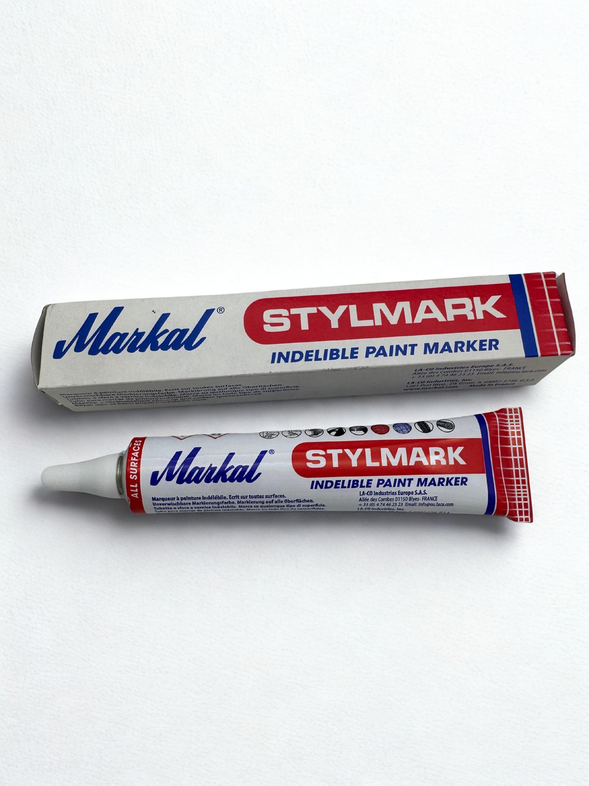 2 Count MARKAL STYLMARK 96640, 5/64" 2MM White Paint Marker