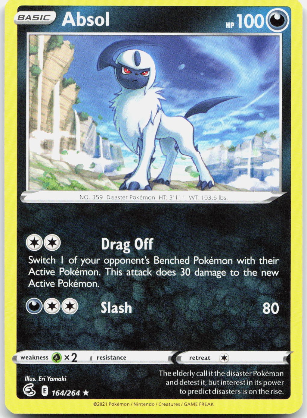 Absol 164/264 Rare Fusion Strike Pokemon Near Mint
