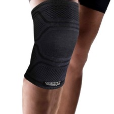 Copper Fit Elite Knee Compression Sleeve Knee Brace, Black One Pair
