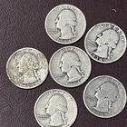 1934 Silver Washington Quarters Set Of 6 One D