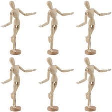 6 PCS 5.5 Inch Poseable Wooden Mannequin, Wood Drawing Mannequin, Wood Art Ma...