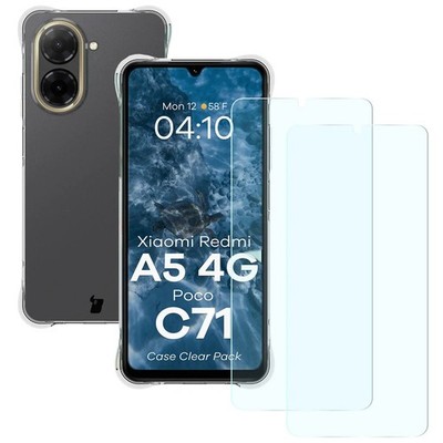 Handyhülle + 2x Glas für Xiaomi Redmi A5 4G/POCO C71 4G Bizon Case Transparent