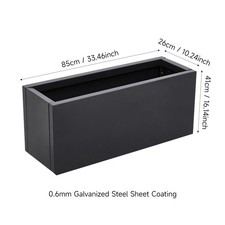 Metal Planter Plant Trough Garden Outdoor Galvanized Steel Rectangular Indoor