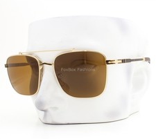 Persol Sunglasses PO2487S 1109/33 Shiny Gold Metal Brown Tinted Glass with Case