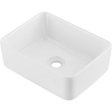 Uimoso Modern Ceramic Vessel Sink 16" x 12" Bathroom Vanity Bowl Countertop