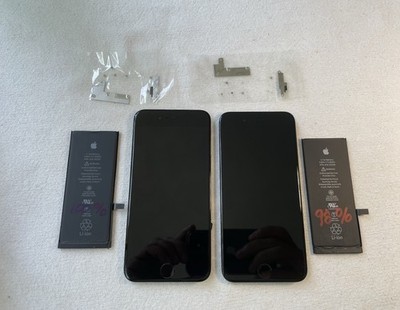 Lot Of 2 OEM iPhone 7 LCD Complete Screens & 2x 98%-100% Health Battery Grade A-