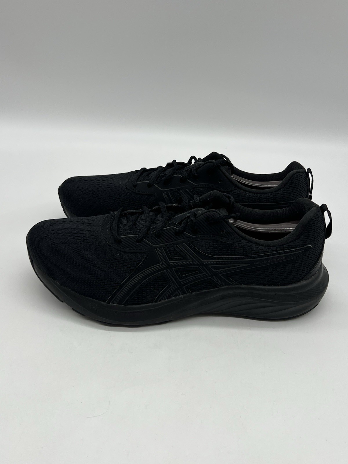 Asics Gel Contend 9 Mens Size 11 Wide Triple Black Mesh Running Sneakers Shoes.