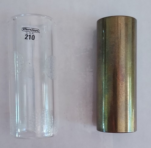 Dunlop Guitar Slides Set of 2 Brass 222/Pyrex Glass 210 Made in USA