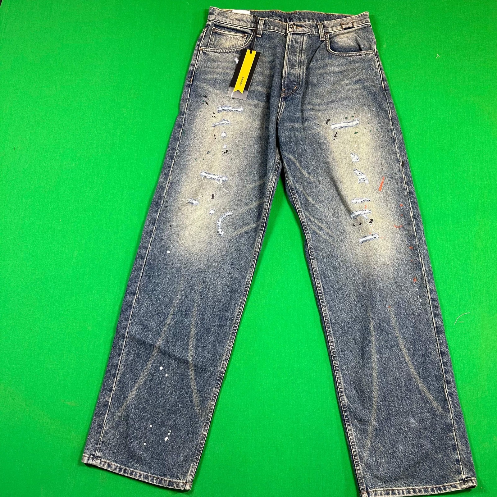 RHUDE Authentic Wide Leg Denim Indigo Jeans Mens Size 36 MSRP:$795.00