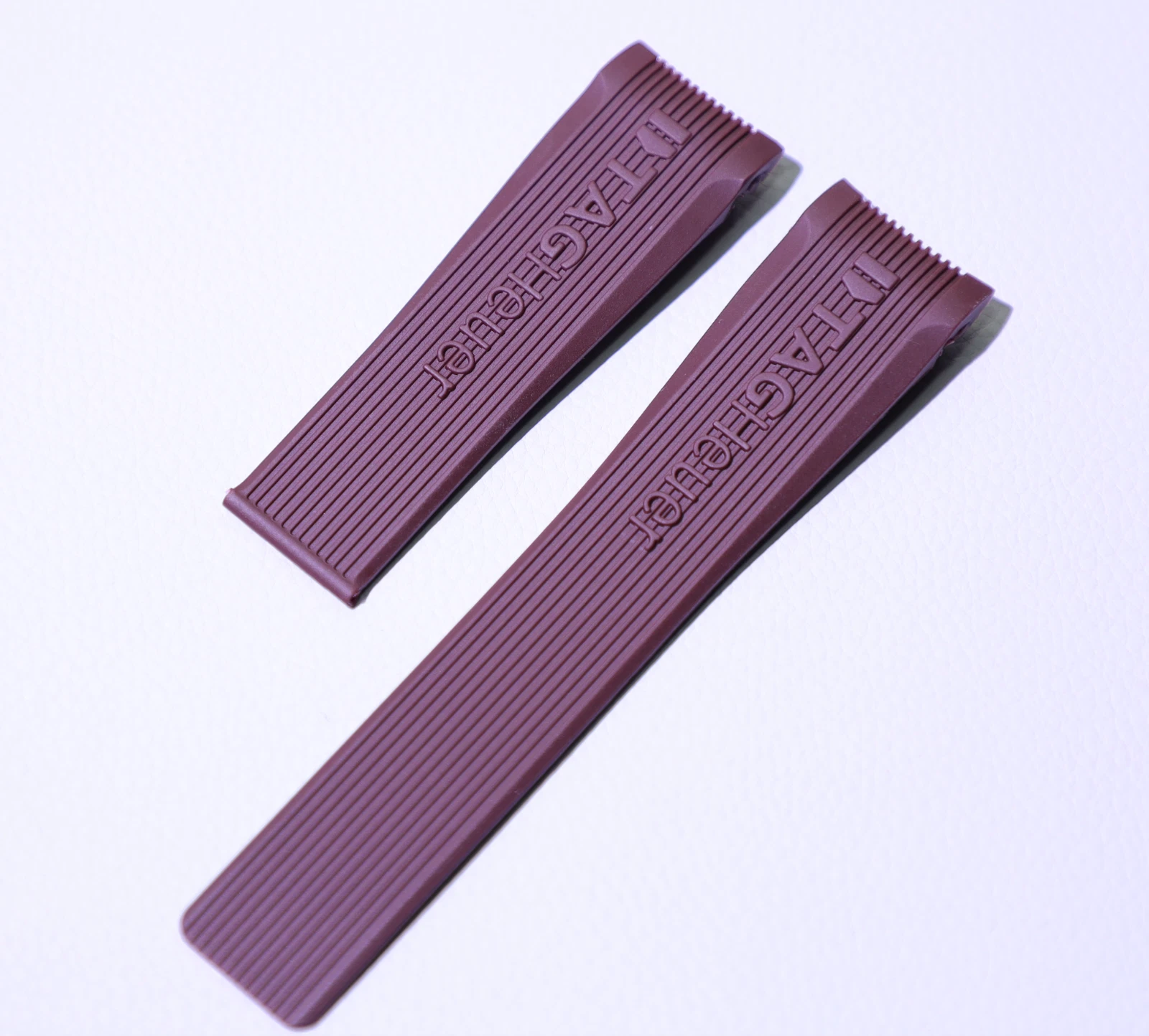 24mm For TAG Heuer Curved Rubber Silicone Watch Strap Brown Black Clasp & Pins