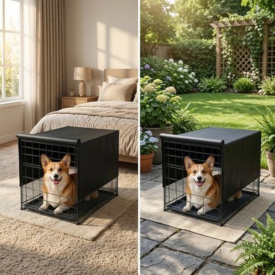 For Dog Crate Cover with Full-Perimeter Ventilation for Calm Environment