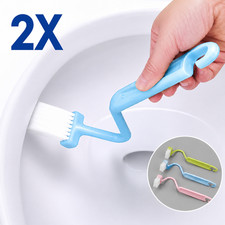 2X Toilet Brush Bent V-type Cleaner Clean Brush Bowl Handle Scrubber
