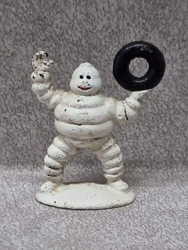 Estatuilla de hierro fundido X 7 Michelin Man Bibendum publicidad exhibición de neumáticos de colección - Imagen 7 de 10