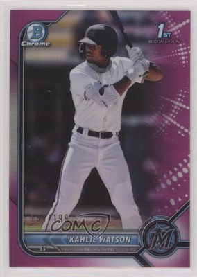2022 Bowman Chrome Prospects Fuchsia Refractor 154/199 Kahlil Watson #BCP-3 ql7