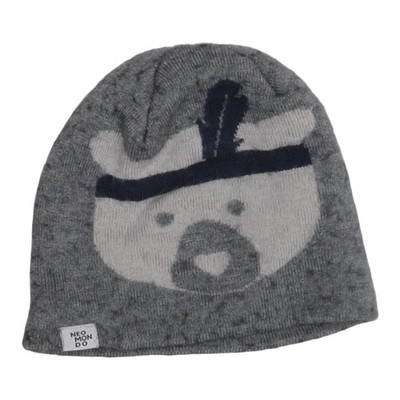 Neomondo, Beanie-Mütze, Größe: 46, Acryl/Elasthan/Wolle, Grau/Weiß/Blau #eBI