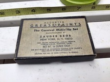 RARE ANTIQUE 1920  s Zauders Make up Grease Paints Masquerade Set TALLOW ORIG BOX