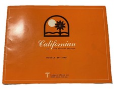 Thomas Californian Organ Owner  s Manual 1972 Models 261-262