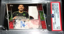 2015 Topps Apex MLS Clint Dempsey Match Day Relic Patch Auto RED # 5/5 PSA 7 NM