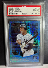 2013 TOPPS BASEBALL CARD # 373 DEREK JETER  BLUE  SAPPHIRE PRINT RUN 25 SSP 