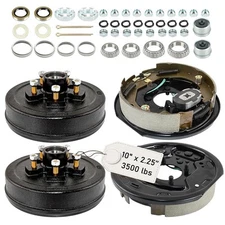 10"x2-1/4" Electric Brake Assembly 5 on 4.5" Trailer Hub Drum Kit 3500lbs Axle