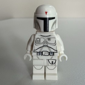 Lego Boba Fett White Prototype Star Wars Minifigure with Book Sw0631 Bounty Hunt