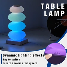 RGB LED Touch Table Lamp 16 Color Changing Bedside Night Light Bedroom Decor