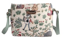 Signare Alice im Wunderland Gobelin lässig Umhängetasche Schultertasche creme
