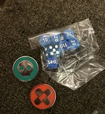 Pokemon TCG Damage Counter Dice with Condition Markers Blue
