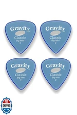 Gravity Picks Classic Guitar Pick - 2.0mm Blue- Polished w/Elipse Grip Hole x
