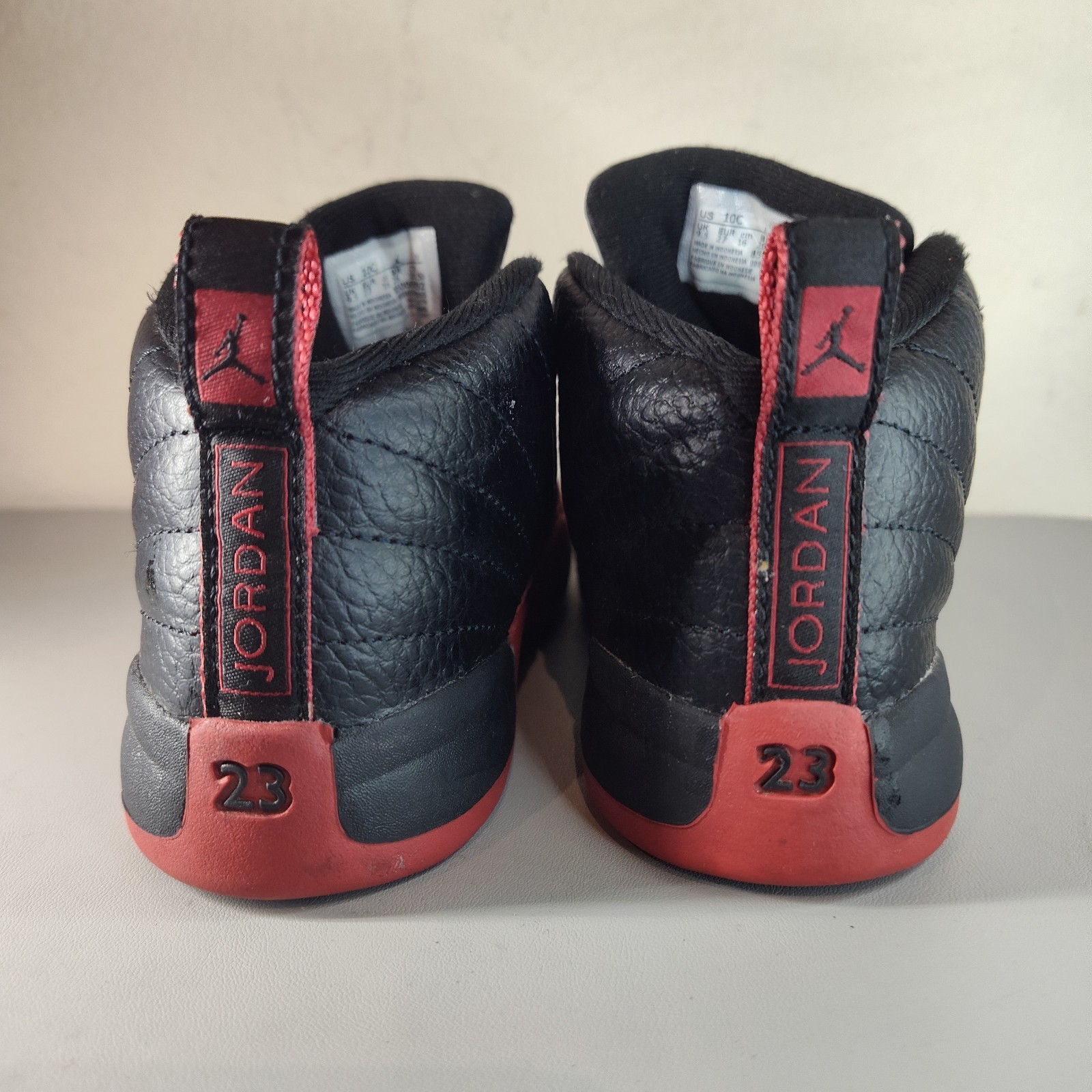 Nike Air Jordan 12 Retro Flu 2016 TD 850000-002 Toddler's 10C Black Red Sneakers thumbnail 4