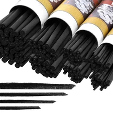 200 Pieces Willow Charcoal Sticks, Willow Charcoal, Soft Black Drawing Charco...