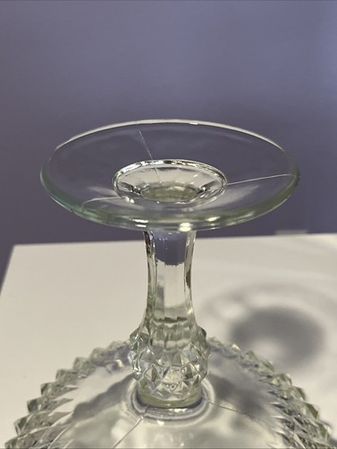 Vintage Indiana Glass Confections Diamond Point Pedestal Candy Dish w/ Lid VGUC - Picture 16 of 20