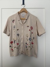 Vtg Alfred Dunner Cardigan Sz L Floral Embroidery 80s 90s Cottagecore Grannycore