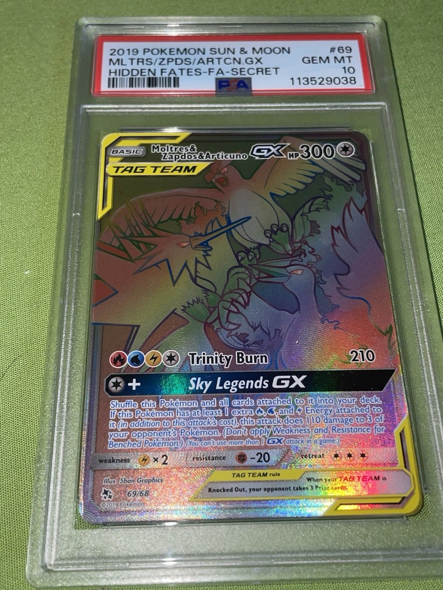 2019 Pokémon Sun And Moon Rainbow Moltres Zapdos Articuno GX
