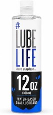 LUBELIFE Water Based Anal Lubricant 12oz for Men Women Couples