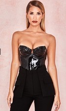 NEW $105 House of CB Bodysuit Ottavia Patent Vinyl Size Small