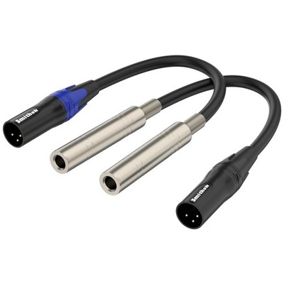 Smithok 2 Pack 1/4 to XLR Cable,Balanced 2 - 11.8 inches (30 cm), Black