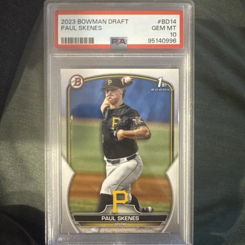 PAUL SKENES 2023 BOWMAN PAPER 1ST ROOKIE#BD-14 PIRATES GRADED PSA 10 GEM MINT RC