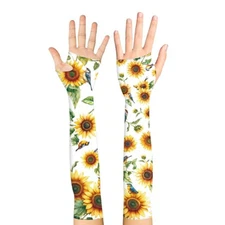  Gardening Sleeves for Women, Sunflowers Arm Sleeves Sun Protective Arm 