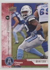 2018 Upper Deck CFL Red 94/150 Cleyon Laing #186 o1h