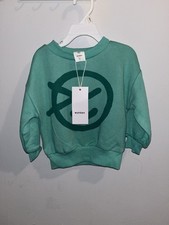 Wynken Sweatshirt Smiley face Logo Kids 2 Years Tropical Green New