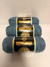 Lion Brand Yarn Homespun Windsor blue lot of 3
