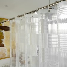 72 x 84 inch Extra Long Clear Shower Curtain Liner with Geometric 3D Pattern