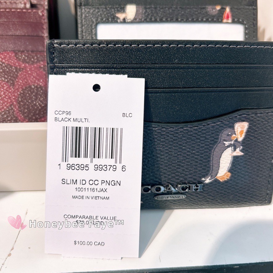 NWT Coach Slim Id Card Case With Penguin Print CCP96 | eBay