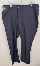 Roundtree  Yorke Performance Pants 40x30 Gray Stretch Easy Care NWT Flat Front