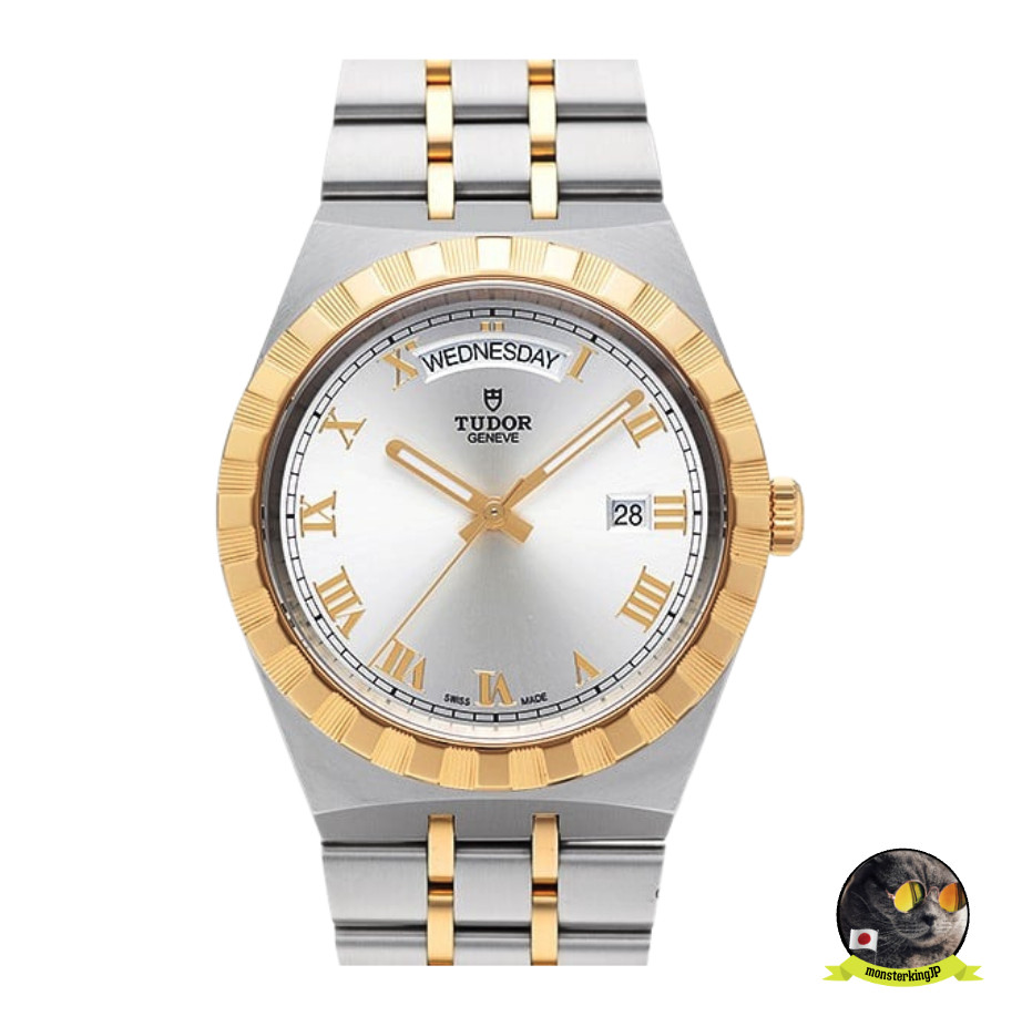 TUDOR Royal 41mm Silver Dial Yellow Gold Steel Watch M28603-0001