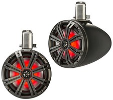 Kicker 45KMTC65 Marine Audio Boat 6 1/2 Tower Pod Speaker Pair Charcoal Closeout