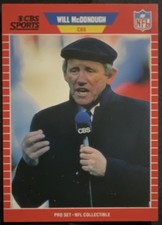 Pro Set Will McDonough #22 CBS 1989 NFL Announcer Football Trading Card